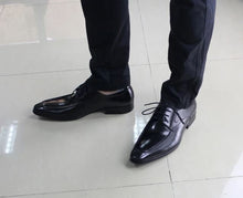 Load image into Gallery viewer, Classic European Style Mens Shoes Top Cow Leather Lace Up Smooth for Wedding Party Office Business !!