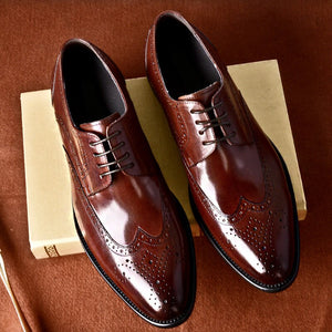 2019 Mens formal shoes genuine leather oxford black dress shoes wedding !