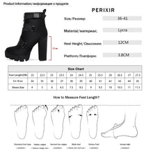 Load image into Gallery viewer, 2019 New Fashion Spring Autumn Platform Ankle Boots Women 12cm Boots Black Big Size 43