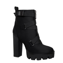 Load image into Gallery viewer, 2019 New Fashion Spring Autumn Platform Ankle Boots Women 12cm Boots Black Big Size 43