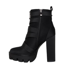 Load image into Gallery viewer, 2019 New Fashion Spring Autumn Platform Ankle Boots Women 12cm Boots Black Big Size 43