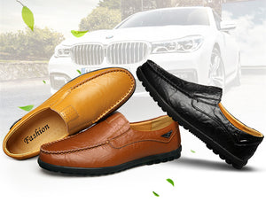 Luxury Brand 2019 Genuine Leather Men Casual Shoes , Moccasins Breathable Slip on Black Driving Shoes Plus Size 37-47 !!