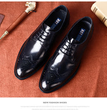 Load image into Gallery viewer, 2019 Mens formal shoes genuine leather oxford black dress shoes wedding !