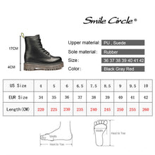 Load image into Gallery viewer, Smile Circle Size 36-41 Boots For Women Autumn Winter 2019 Fashion Round Toe Lace-up : BIG SALE !