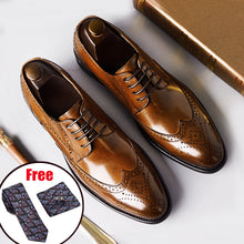 Load image into Gallery viewer, 2019 Mens formal shoes genuine leather oxford black dress shoes wedding !