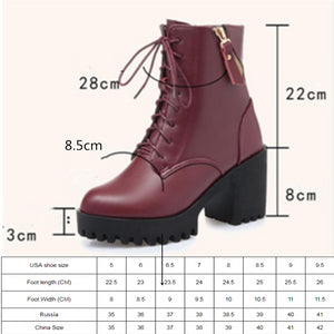 2019 new winter boots For Women genuine leather high heel warm wool boots wedding