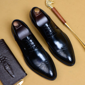 Luxury Brand Men Oxfords Shoes Wedding Genuine Leather Formal Business !